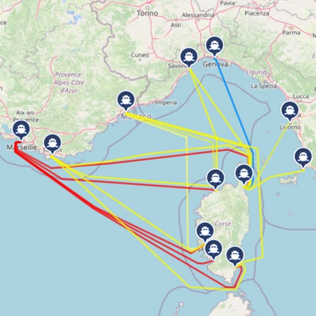 corsica ferry map