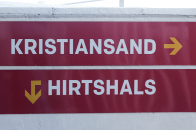 Kristiansand - Hirtshals borden richting