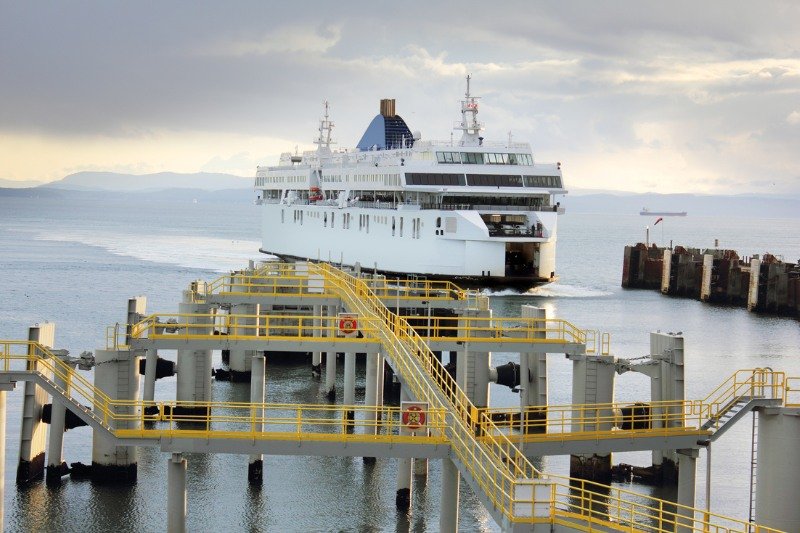 Ferry arriving at the Tsawwassen ferry terminal