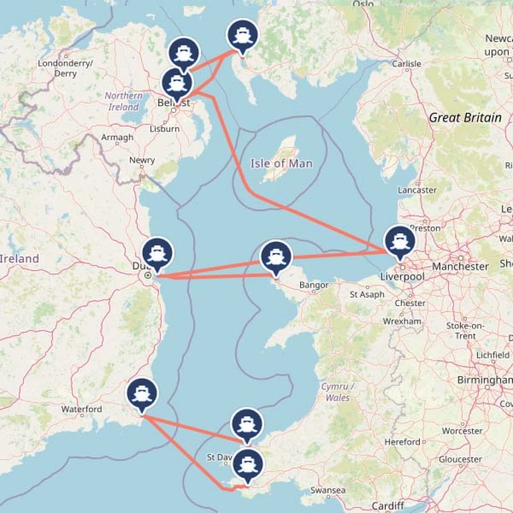 Ferry To The UK From France 10 Options FerryGoGo Com   Ferry Map Ireland Uk 1024x1024 