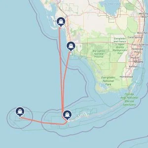 key west ferry map