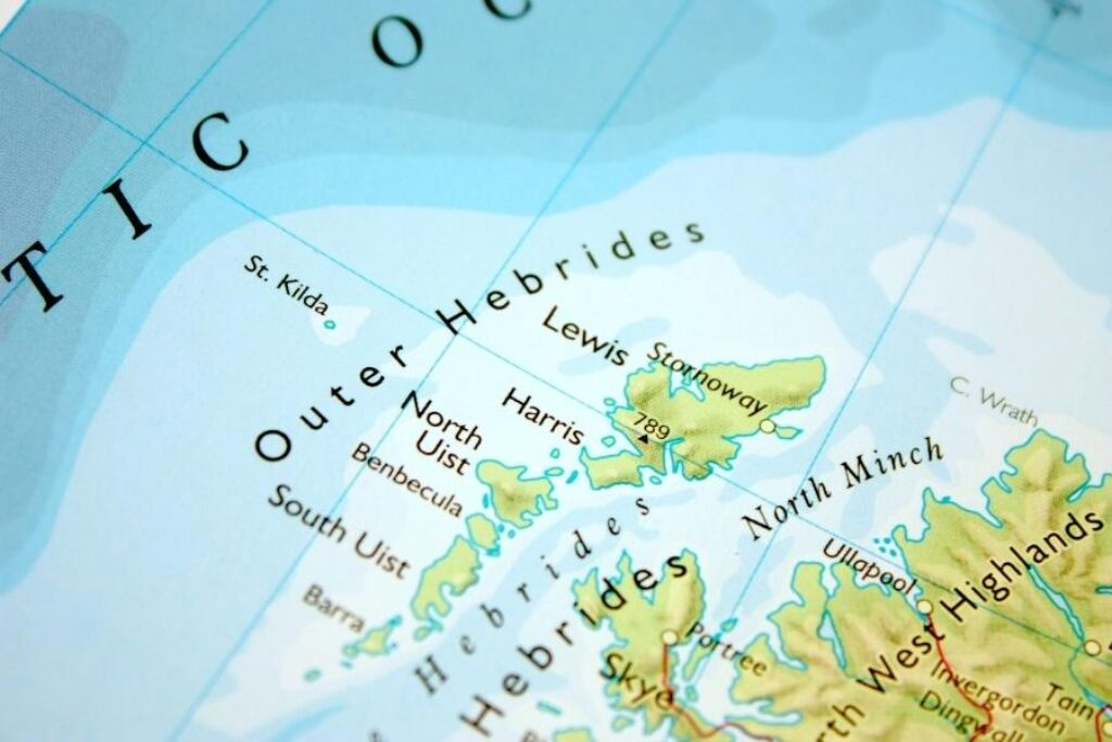 Outer Hebrides on the map