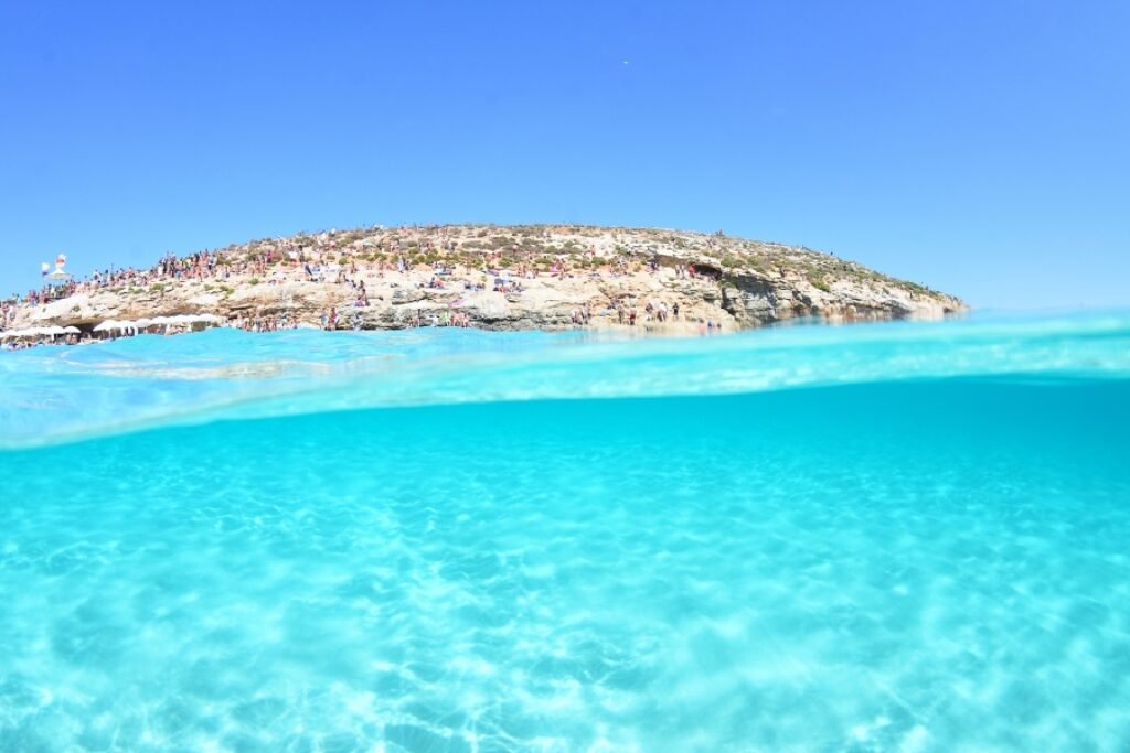 Clear water in the blue lagoon