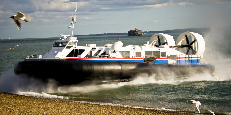 Hovertravel Hovercraft landing in Ryde - Isle of Wight