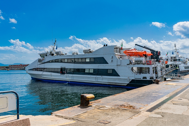 passenger ferry in port of Naples