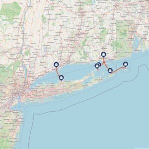 Ferry to Long Island map with all crossings