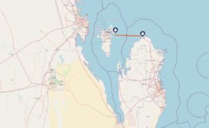 Qatar - Bahrain ferry route map
