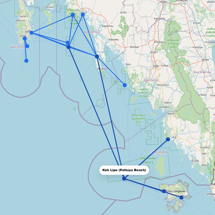 Ferries to Koh Lipe: Route Map
