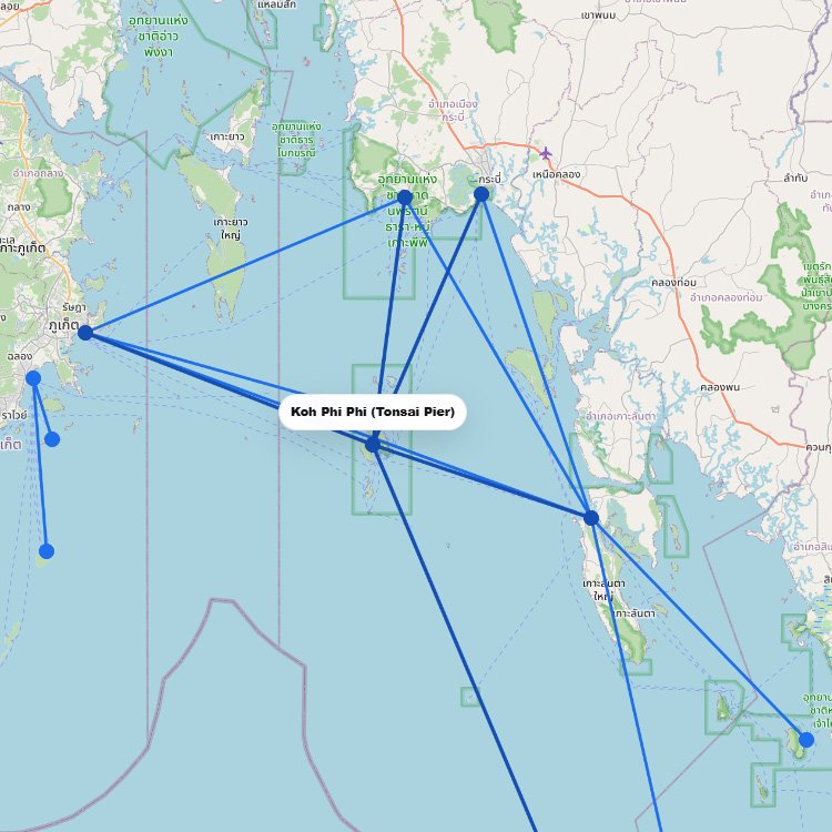 Ferry Routes to Phi Phi