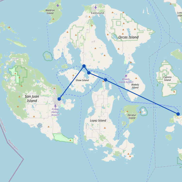Ferries to San Juan Island: Route Map
