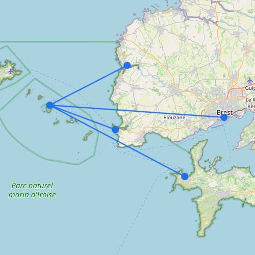 Carte des ferries : Molène