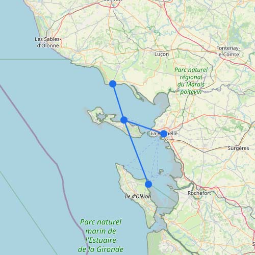 Carte des ferries : Île de Ré