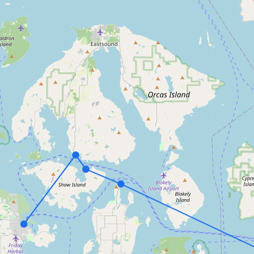 Ferry Map & Routes to Orcas Island