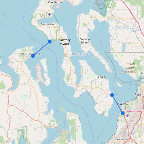 Ferries to Whidbey Island: Route Map
