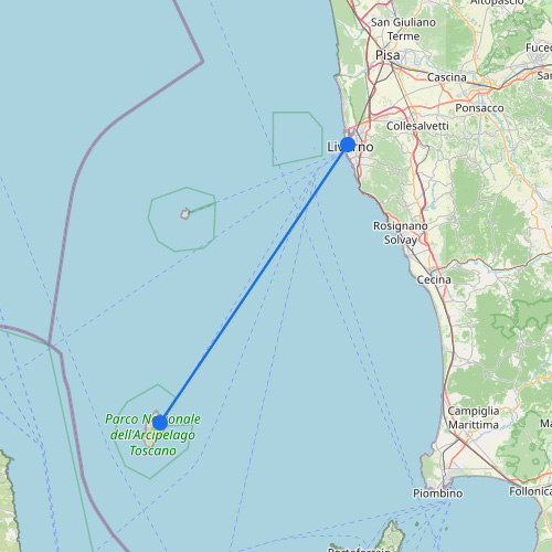 Rotte dei traghetti per Capraia