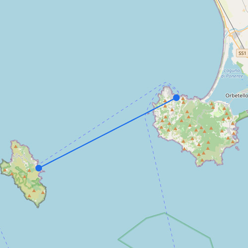 Mappa dei traghetti per il Giglio