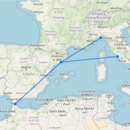 Traghetti dall’Italia verso la Spagna