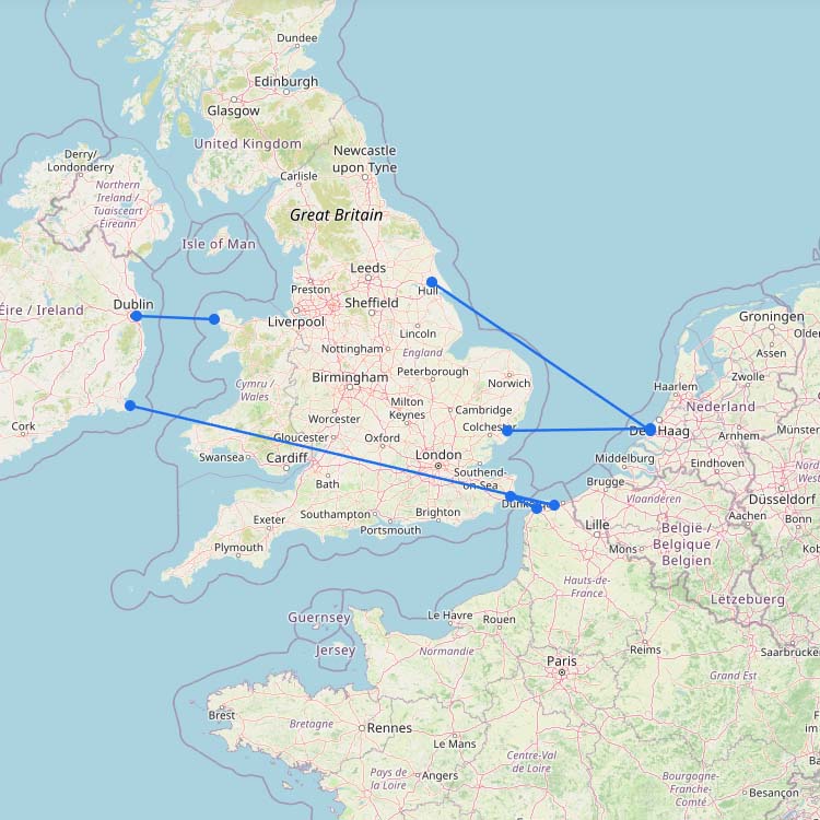 Ferries from Ireland to Belgium
