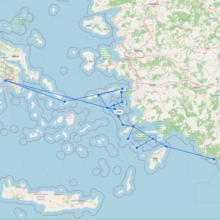 Ferry Routes to Leros