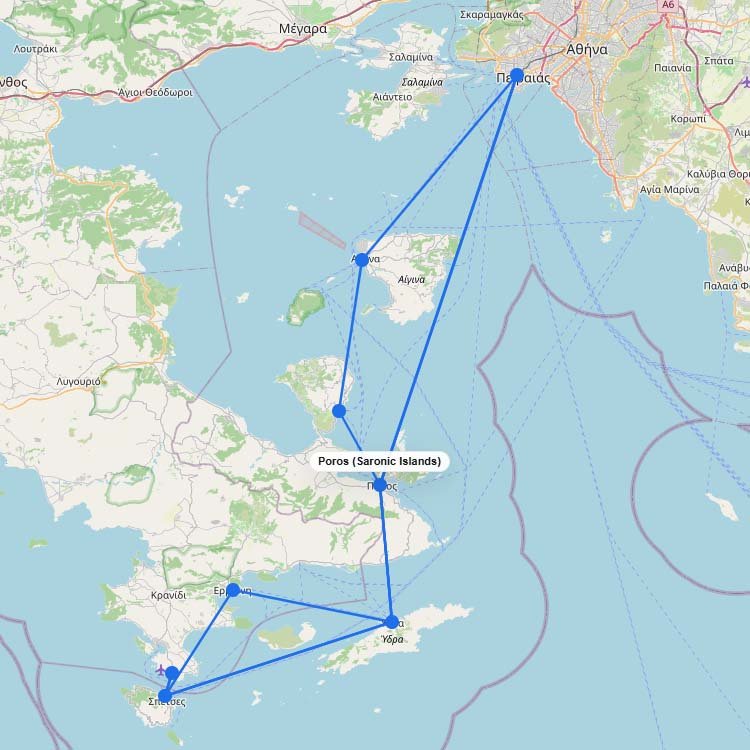 Ferry Routes to Poros