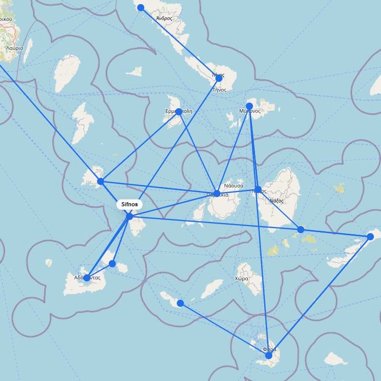 Ferry Map & Routes to Sifnos