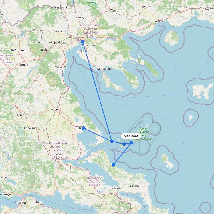 Ferry Routes to Alonissos