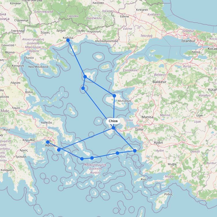 Ferry Map & Routes to Chios