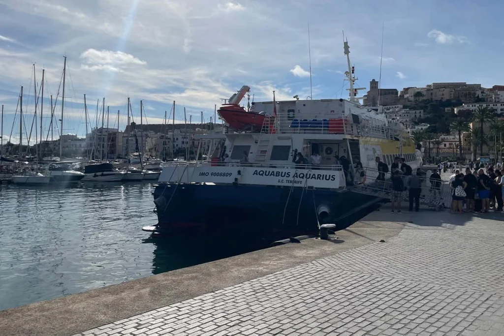 Aquabus ferry in the port of Ibiza