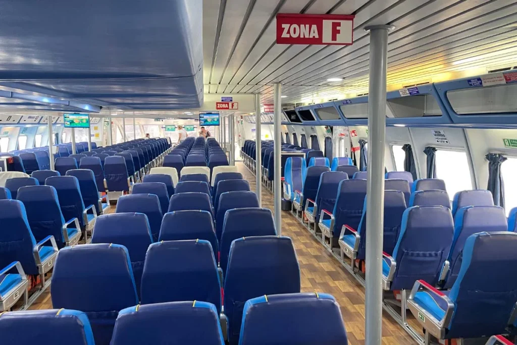 Interior of the Aquabus ferry between Ibiza and Formentera