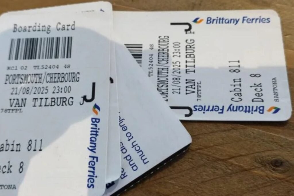 Cartes d’embarquement Brittany Ferries pour la traversée vers Portsmouth