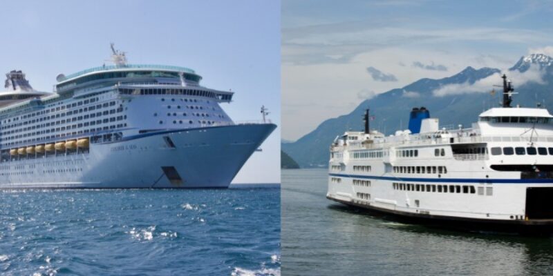 The difference between a ferry and a cruise ship